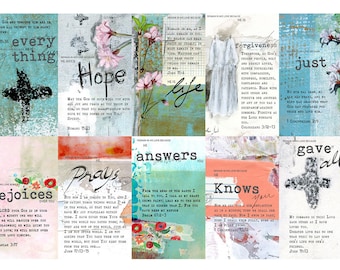 Remain in My Love - set of 40 Bible Journaling Cards -digital download