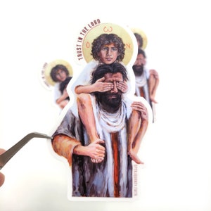 Jezus en Jozef geloofssticker