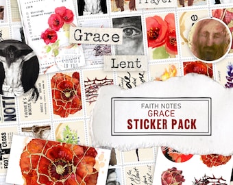 GRACE-LENT sticker pack - variety stickers for Bible Journaling