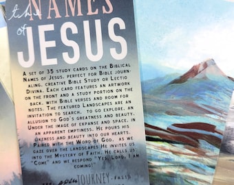 Los Nombres de Jesús - Juego de tarjetas de 35 Nombres de Jesús (con referencias de versículos bíblicos)