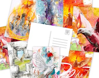 ASCENT-DESCENT POSTCARDS- set of 8 postcards-Holy Spirit, Ascension and Pentecost