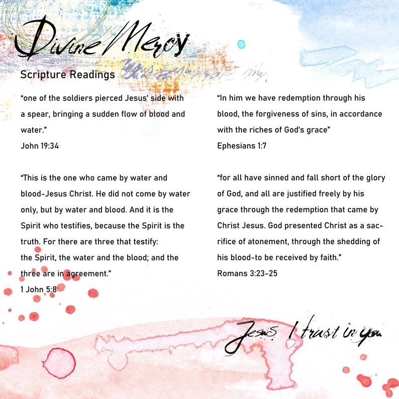 Divine Mercy bible journaling elements digital download image 4