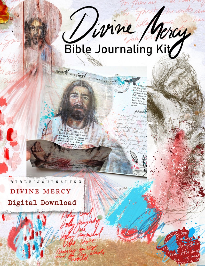Divine Mercy bible journaling elements digital download image 1