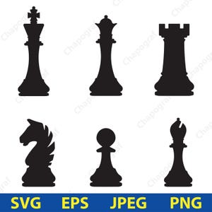 Chess Pieces Icon Set Svg, Chess Clipart, Instant Digital Download, Chess Clip Art Chess SVG ,Cut File, Chessmen Png, Chess Pieces Png