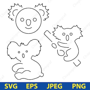 Koala SVG, Koala Cricut, Koala Silhouette, Koala Cut File, Koala Vector Illustration Bundle, Australian Animals, Koala Bear Png