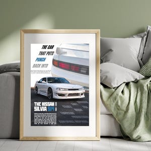 issan Silvia S14 Poster | JDM Poster | Auto Poster | Kunst Poster | Auto Druck | Wohnkultur | Wanddekoration