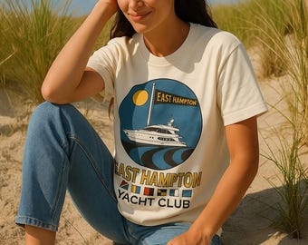 East Hampton Yacht Club T-Shirt | Vintage-Inspired Hamptons Summer Tee | Nautical Preppy Shirt | Luxury Hamptons Summer Tee