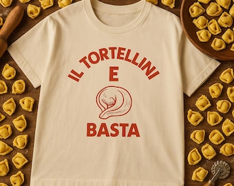 Tortellini Women's Boxy Tee | Il Tortellini e Basta Top | Funny Italian Food Shirt | Pasta Lover Gift | Minimalist Graphic T-Shirt