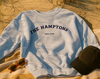The Hamptons Sweatshirt | Coastal Luxury Crewneck | Summer Gift Idea | Preppy Beachwear | East Coast Pullover | Oversized Hamptons Style