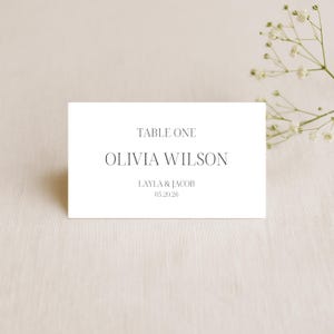 Minimalist Wedding Place Card Template: Editable Canva Name Cards (Digital Download)