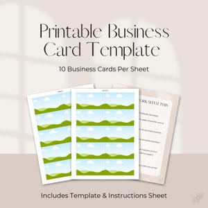 Modèle d'impression pour carte de visite paysage | Imprimez une carte de visite de 3,5 x 2 pouces | Cadre vierge pour cartes de visite en toile | Carte de visite à imprimer à la maison