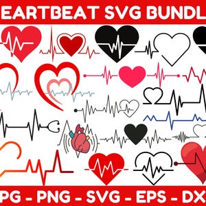 Heart beat SVG, Heartbeat Valentine&#39;s SVG, heart rate SVG, heart beat line svg, Vector Heart beat, nurse svg, vinyl decal