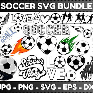 Soccer Svg Bundle, Soccer Ball Svg, Soccer Ball Monogram Svg, Soccer Ball Outline svg, Cut File For Cricut, Vector, Digital Download