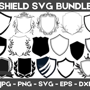 Shield SVG Bundle, Shield PNG Bundle, Shield Clipart, Shield SVG Cut Files for Cricut, Shield Silhouette, Badges Svg Png, Badge Svg