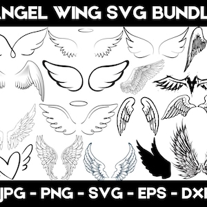 Angel Wings Svg Bundle, Angel Wings Clip Art, Wings Cut File For Silhouette, Angel Wings Bundle, Wings Svg Png Dxf,memorial svg