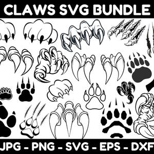 Claw SVG Bundle, Claw PNG Bundle, Claw Clipart, Dino Claw, Marks svg, Scratch svg, Claw Marks SVG, Sublimation, Scratches Clip Art.