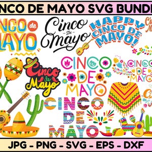 Mexico SVG, Cinco de Mayo Svg bundle, Cinco de mayo Clipart, Sombrero, Mexican Svg, Cinco de Mayo PNG, Tacos, Taco Tuesday, Fiesta clipart