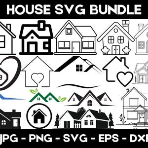 House Svg Bundle, House silhouette, Little House Svg, House Outline svg, Floral house SVG, House Clipart, Home Svg, Sweet Home Svg