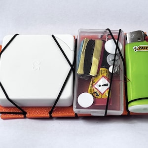 edc taschenorganizer everyday carry-karte für hosentasche minimalistisches survival-kit bushcrafting organizer high viz orange edc-kit