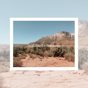 Zion National Park Landscape Photo Print – Desert Mountain Digital Download, Red Rock Wall Art, Nature Photography for Home Décor