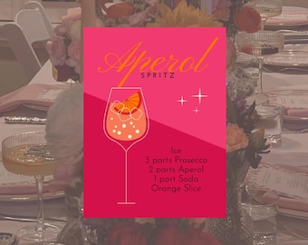 Spring Spritz Recipe Cards – Printable Cocktail Templates, Dinner Party Decor, Digital Download, Spritz Bar Sign, Editable Canva Template