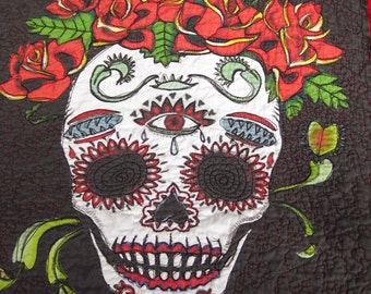 Skeleton Queen of the Roses Queen Size Quilt Custom order yours today