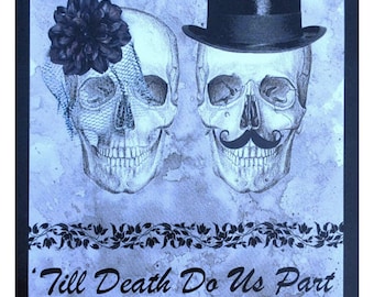 King Size Day of the Dead Wedding Quilt/Anniversary Quilt  Till Death Do Us Part or Not.....Custom Order  Yours Today