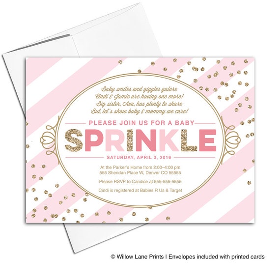 baby sprinkle invitations girl sprinkle shower for baby girl etsy