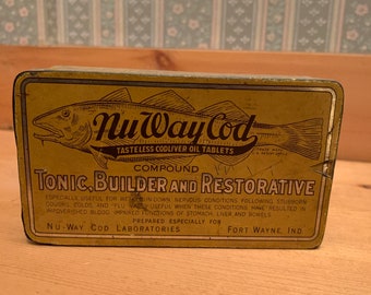 Vintage Tin Ny Way Cod Codliver Oil Tablets