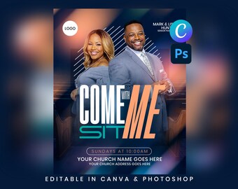 Sunday Worship Church Flyer Template | Sunday Morning Flyer | Church Flyer | Sunday Service Flyer | Canva, PSD (Digital Download)