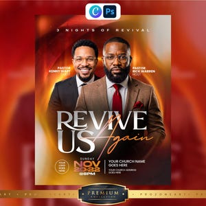 Night of Revival | Revive Us Again | Prayer Conference | Worship Service Flyer | Fall Revival Template (Digital Download)