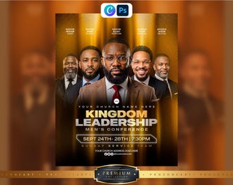 Kingdom Leadership Men's Conference Flyer Template (Digital Download)