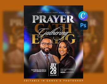 Prayer Gathering Church Flyer Template | Night of Revival Flyer | Prayer Meeting Flyer | Church Event Template | Worship Night Flyer