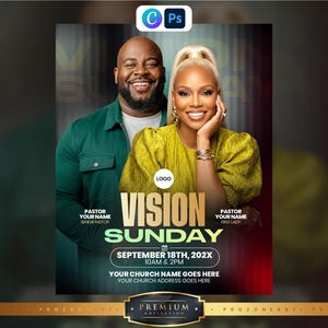 Vision Sunday Flyer Template, Church Vision Sunday, Vision Casting Service, Sunday Worship, Ministry Vision, Church Event Flyer, Poster