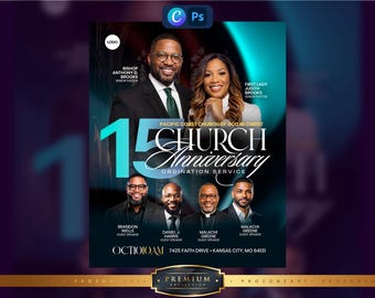 Pastoral Anniversary Flyer Template | Church Event Flyer | Pastor Appreciation | Guest Speaker | Christian Program Design