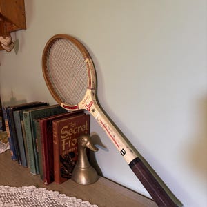 Vintage Wilson Scoop Wooden Tennis Racket – Classic Collectible Sports Equipment/ tennis collectible/ tennis gift/ tennis decor/ den decor