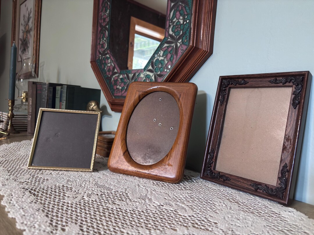Picture Frame Bundle Vintage Picture Frame Bundle Set of 3 | Ornate Wood & Brass Frames ...