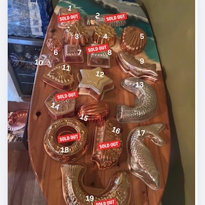 Set of 3 Vintage Copper Molds | Kitchen Wall Decor, Mid-Century Baking Forms
