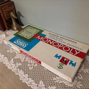 Vintage Monopoly Board Game by Parker Brothers | Retro Real Estate Trading Game | Classic 1960s Edition