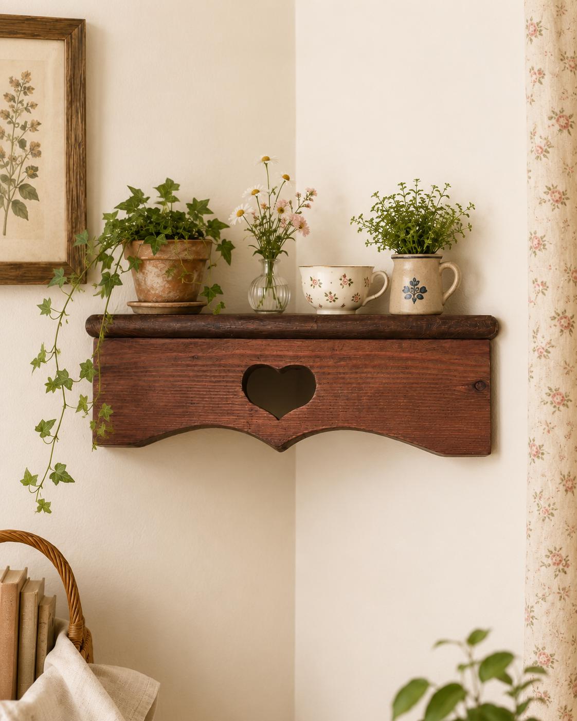 Heart Cut Out Corner Shelf - Etsy