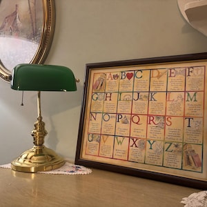 Vintage Framed ABC Bible Verse Art – Christian Alphabet Wall Decor – Scripture for Kids Room or Sunday School/ Cottagecore/ nursery decor
