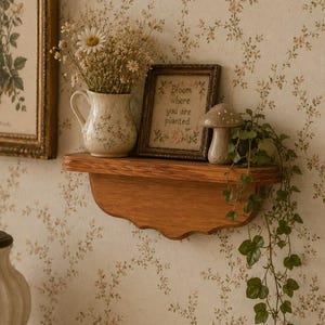 Vintage Mini Wood Trinket Shelf | small Wall Shelf | Cottagecore Floating Display Shelf | Farmhouse Decor | Small Display Ledge