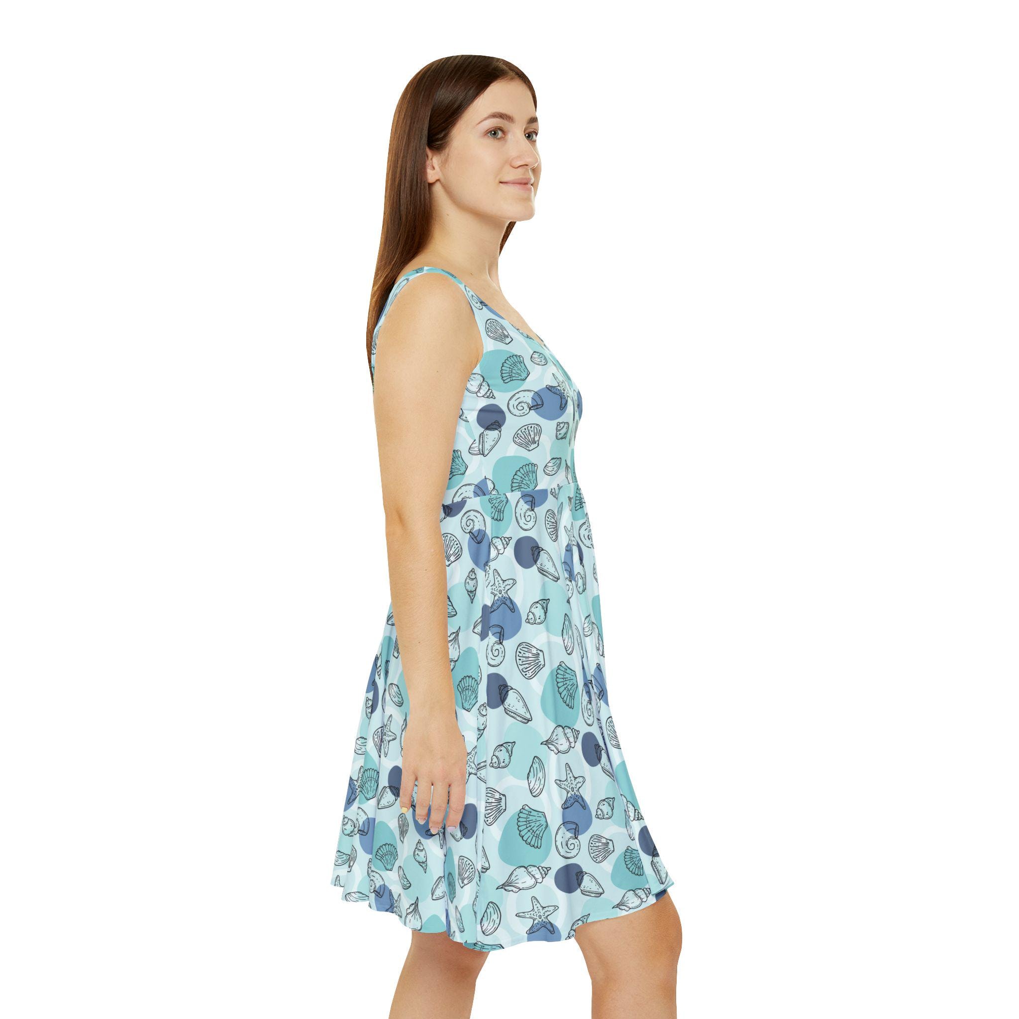 Seashell Print Womens Skater Dress