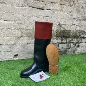 Handmade Revolutionary Riding Leather Long Boot With Leather Sole. Leather Long Boot, Horse Riding Boot, Leather Men Boot, Military Boot.