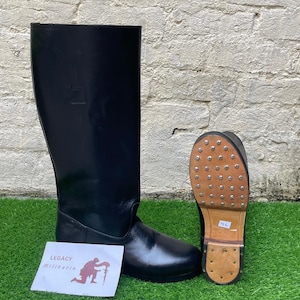Handmade German Army Leather Jack Boot Leather Sole With Hobnails And Heel Plate. German Boot, Jackboot, German Jack Boot, Leather Boot.