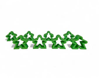 Custom 3D Printed Hollow Meeple-Style Figures (8pcs) - Unique Board Game Token | Minimalist Tabletop Accessories | Perfect Stocking Filler