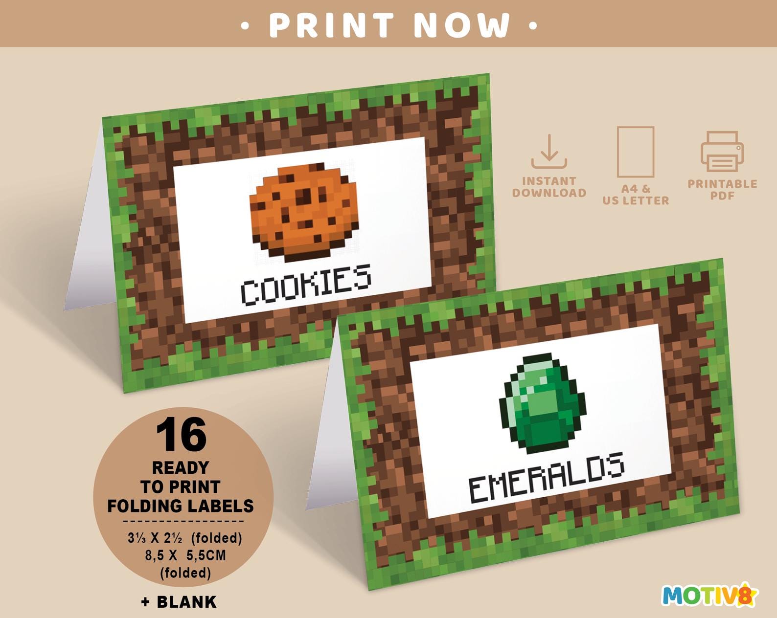 food-labels-minecrafts-etsy for Free Printable Printable Minecraft Food Labels Food Labels Minecrafts - Etsy for Free Printable Printable Minecraft Food Labels