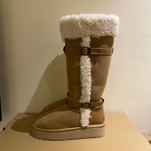 Winter Warm Boots | Knee High Warm Snow Boots | Tall Suede Faux Boots | Chestnut High Boots | Classic Women&#39;s Boots