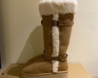 Winter Warm Boots | Knee High Warm Snow Boots | Tall Suede Faux Boots | Chestnut High Boots | Classic Women's Boots