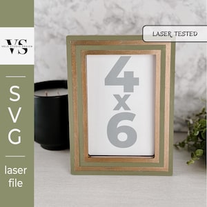 Cadre 4 x 6 lignes géométriques SVG | Fichier découpé au laser d'inspiration Art déco | Fichier SVG laser acrylique ou bois | Fichier à usage commercial